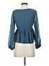 Böhme 100% Polyester Blue Long Sleeve Blouse Size XS - photo 2