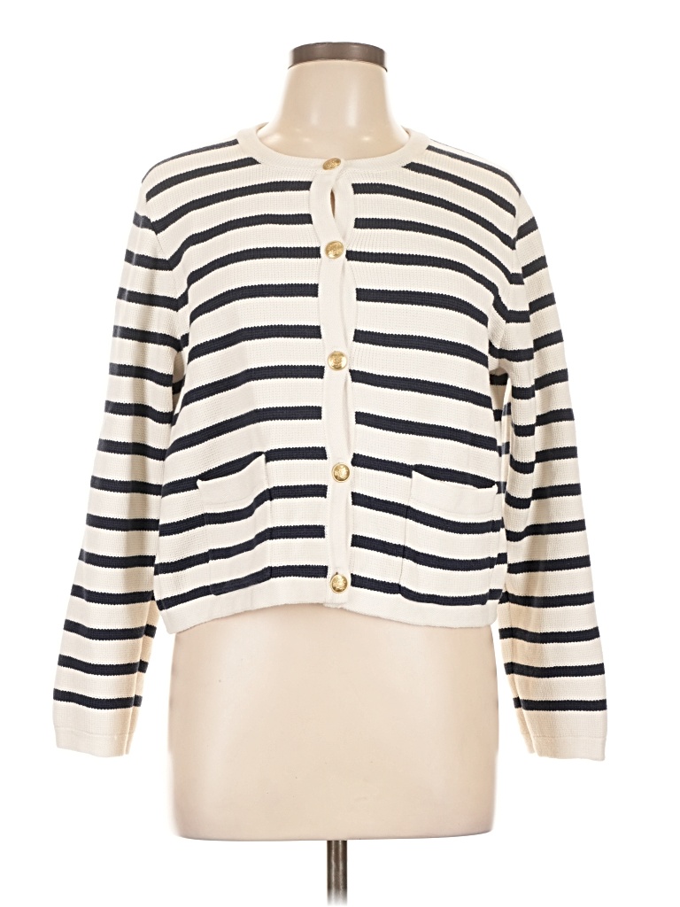 Pre-owned Jcrew Cardigan Sweater In White