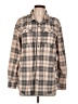 O'Neill 100% Polyester Plaid Tan Long Sleeve Blouse Size L - photo 1
