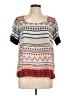 Moonlight 100% Polyester Blue Short Sleeve Blouse Size L - photo 1