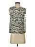 Line & Dot Gray Sleeveless Top Size S - photo 1