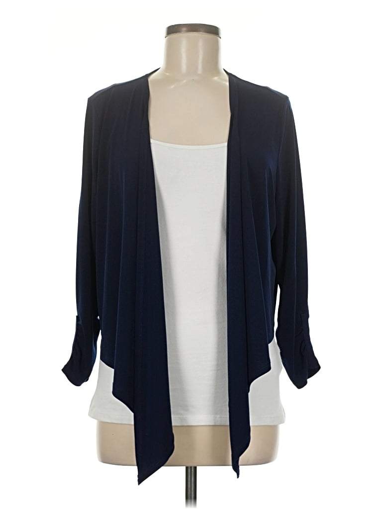 Pre-owned Susan Graver Cardigan Sweater In Blue