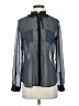 Ann Taylor LOFT 100% Polyester Polka Dots Black Long Sleeve Blouse Size S - photo 1