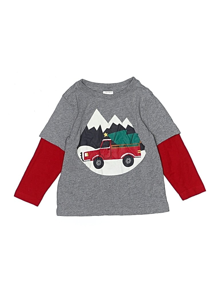 Pre-owned Hanna Andersson Kids' Long Sleeve T-shirt In Gray