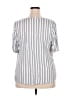 retrology Stripes Gray Short Sleeve Blouse Size 2X - photo 2