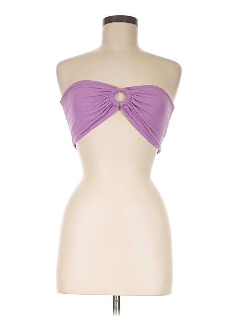Pre-owned Blanco By Nature Tank Top Purple Strapless Neckline Tops