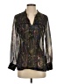 Dolan 100% Polyester Paisley Silver Long Sleeve Blouse Size S - photo 1