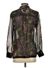 Dolan 100% Polyester Paisley Silver Long Sleeve Blouse Size S - photo 2