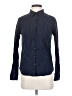 Merona Polka Dots Blue Long Sleeve Button-Down Shirt Size S - photo 1