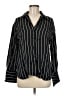 Gap 100% Rayon Stripes Black Long Sleeve Blouse Size M - photo 1