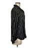 Gap 100% Rayon Stripes Black Long Sleeve Blouse Size M - photo 4