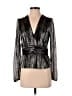 Parker Metallic Silver Long Sleeve Blouse Size S - photo 1