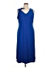 London Times Solid Blue Casual Dress Size 16 - photo 1