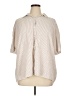 Max Studio Stripes Tan 3/4 Sleeve Button-Down Shirt Size XL - photo 1
