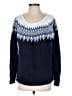 Shein 100% Acrylic Chevron-herringbone Blue Pullover Sweater Size 6 - photo 1