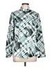 Chico's Argyle Teal Long Sleeve Blouse Size Lg (2) - photo 1