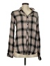 Thread & Supply 100% Viscose Plaid Gray Long Sleeve Blouse Size M - photo 1