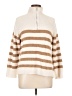 No Comment 100% Polyester Stripes Tan Ivory Pullover Sweater Size L - photo 1