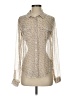 Paige 100% Silk Tweed Ivory Long Sleeve Silk Top Size XS - photo 1