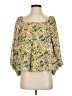 Joy Joy 100% Polyester Yellow 3/4 Sleeve Blouse Size XS - photo 1
