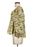 Joy Joy 100% Polyester Yellow 3/4 Sleeve Blouse Size XS - photo 5