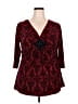 Ellen Tracy Burgundy 3/4 Sleeve Blouse Size 2X - photo 1