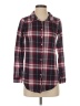 rue21 100% Polyester Plaid Burgundy Long Sleeve Blouse Size S - photo 1