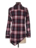 rue21 100% Polyester Plaid Burgundy Long Sleeve Blouse Size S - photo 2