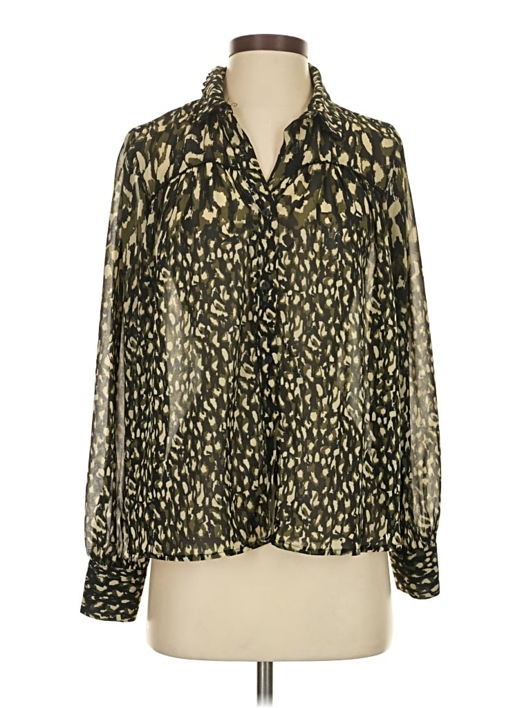 Pre-owned Black Tape_ Long Sleeve Blouse In Gold