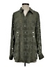 Chico's 100% Polyester Plaid Green Long Sleeve Blouse Size XS (000) - photo 1