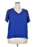 Assorted Brands 100% Polyester Blue Short Sleeve Blouse Size XXL - photo 1