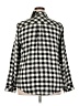 Torrid Checkered-gingham Black 3/4 Sleeve Button-Down Shirt Size 2X Plus (2) - photo 2