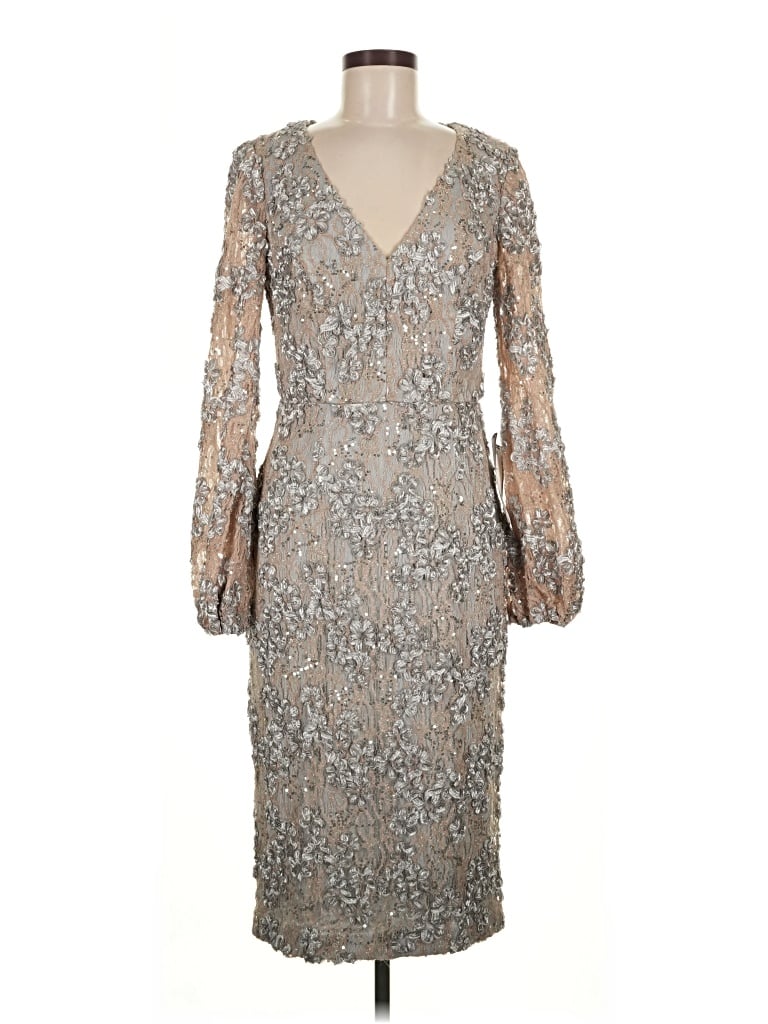 Pre-owned Xscape Cocktail Dress In Silver