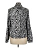 George Animal Print Silver Long Sleeve Blouse Size M - photo 2
