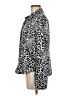 George Animal Print Silver Long Sleeve Blouse Size M - photo 5