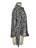 George Animal Print Silver Long Sleeve Blouse Size M - photo 4