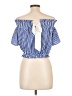 Shein 100% Polyester Blue Short Sleeve Blouse Size L - photo 2