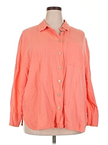 River Island 3/4 Sleeve Button-Down Shirt (view 1)