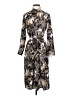 Jennifer Lopez 100% Polyester Paisley Brown Casual Dress Size S - photo 1