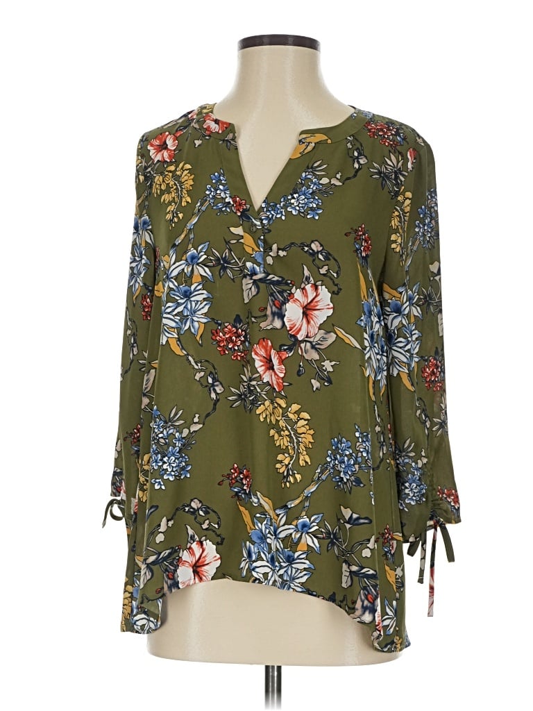 Pre-owned Everleigh 3/4 Sleeve Blouse In Green