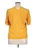 Solitaire 100% Rayon Yellow Short Sleeve Blouse Size XL - photo 2