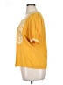 Solitaire 100% Rayon Yellow Short Sleeve Blouse Size XL - photo 5