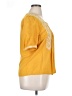 Solitaire 100% Rayon Yellow Short Sleeve Blouse Size XL - photo 4