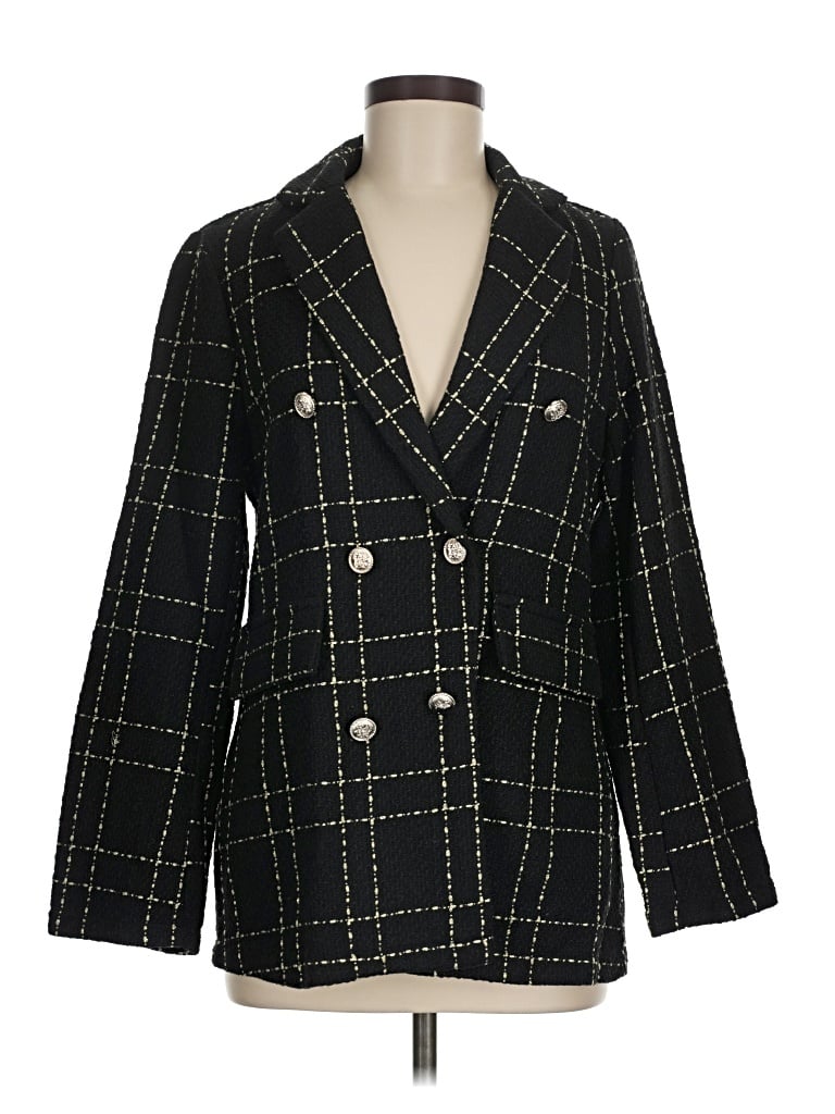Pre-owned Shein Blazer Jacket In Black