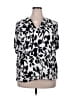 Well Worn 100% Viscose Silver Short Sleeve Blouse Size XXL - photo 1