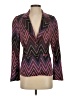 Q2 Chevron-herringbone Purple Burgundy Blazer Size S - photo 1