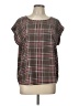 Tacera 100% Polyester Brown Short Sleeve Blouse Size L - photo 1