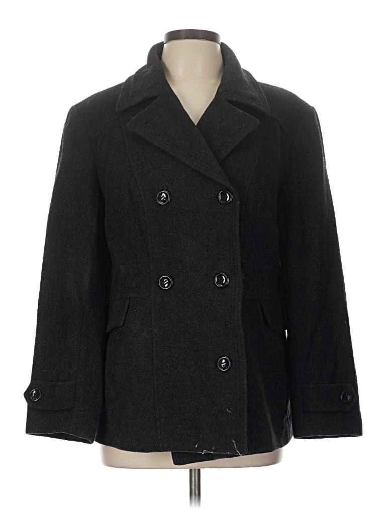Pre-owned St. John's Bay Wool Coat In Gray