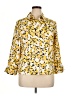 Foxcroft Print Yellow 3/4 Sleeve Blouse Size 16 - photo 1
