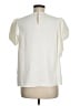 Express 100% Polyester Ivory Short Sleeve Blouse Size M - photo 2